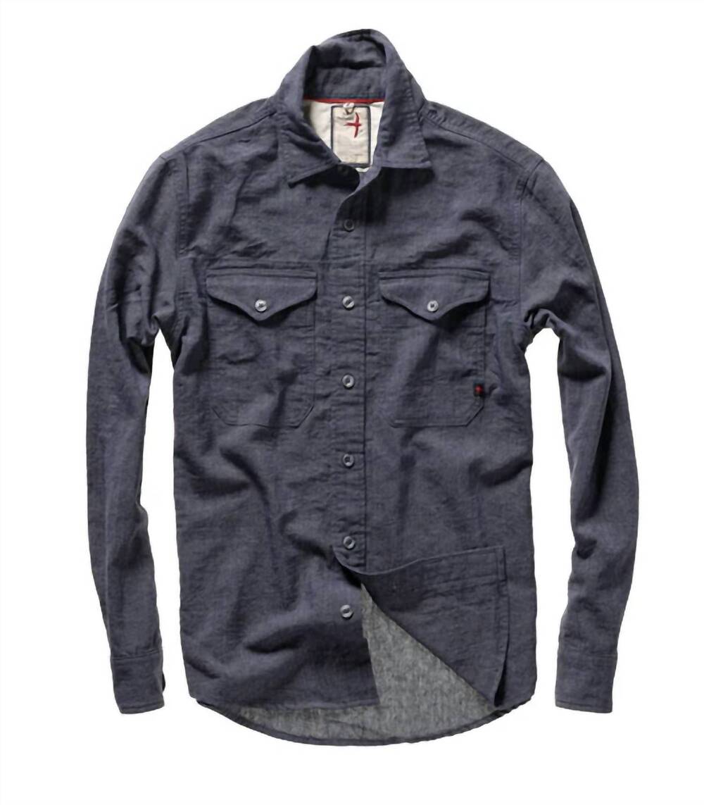 NEW RELWEN men's linen workshirt in navy